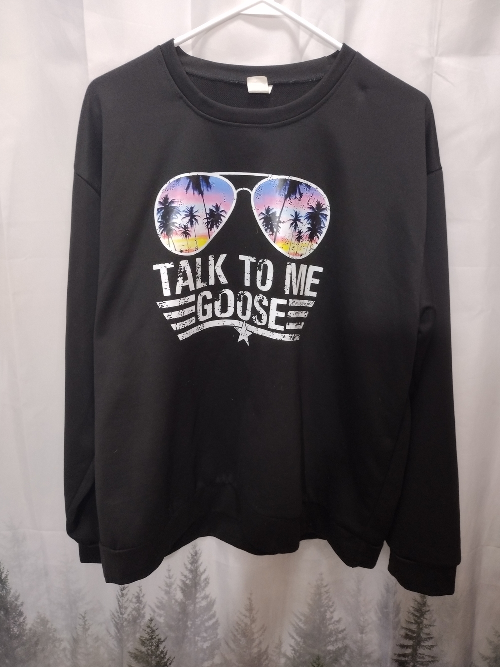 adidas Black Crewneck with Colorful Sunglasses Graphic